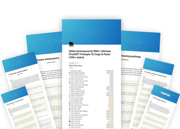 [Web Development] 999+ Ultimate AI Prompts for Web Devs To Copy & Paste (195+ tasks) - Lifetime Access